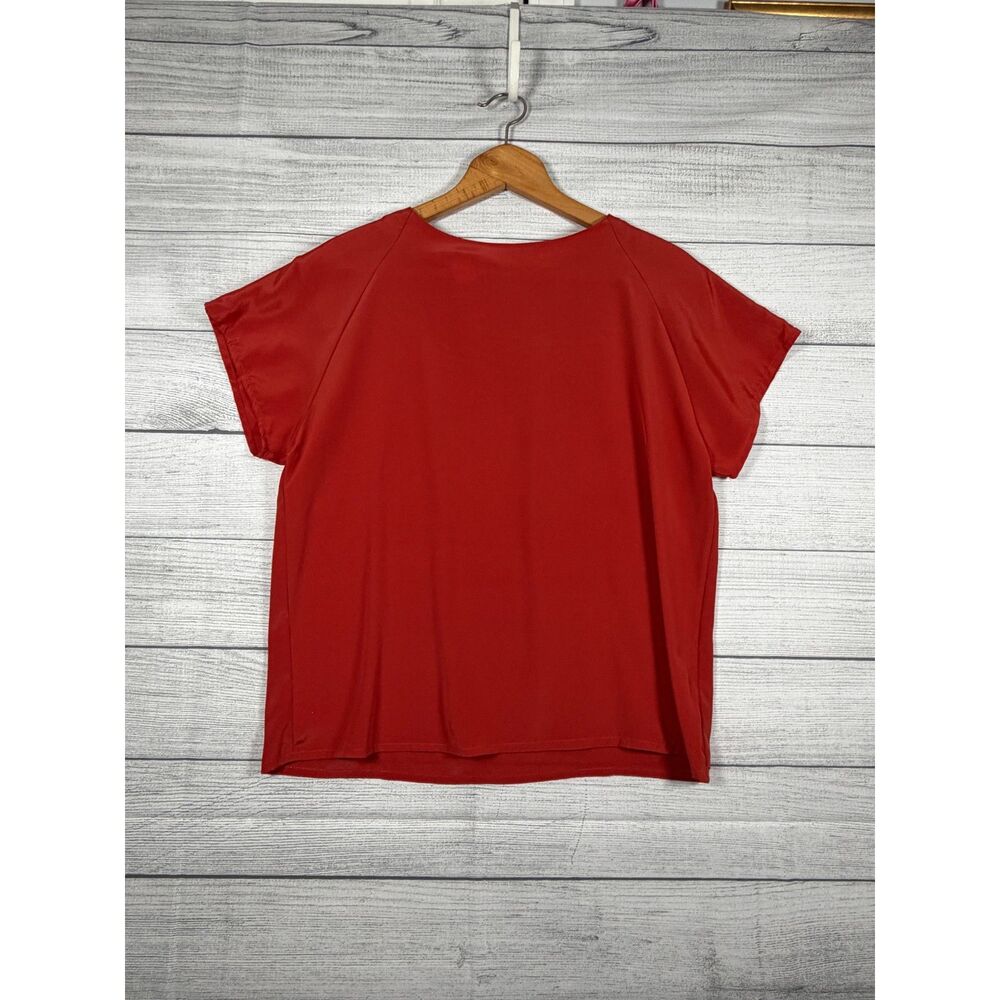 Vintage Impressions of California Womens Medium Rust Short Sleeve Blouse 4142